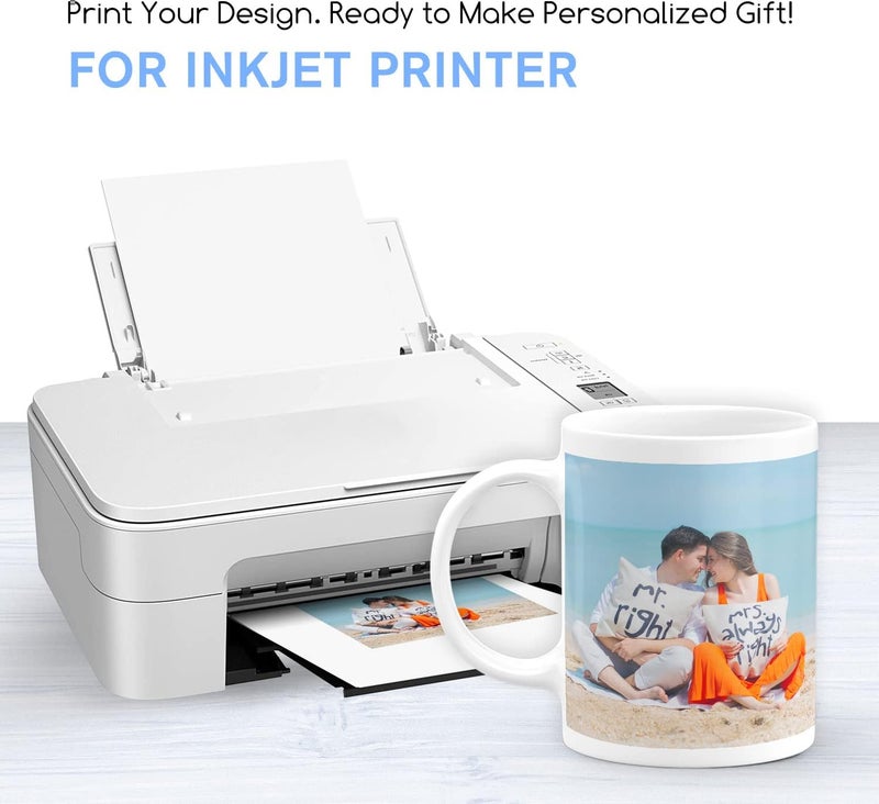 A-SUB Waterslide Decal Paper for Inkjet Printers 20 Sheets Clear Water Slide Transfer Paper 8.5x11 in for DIY Tumbler, Mug, Glass Decals - Image 4